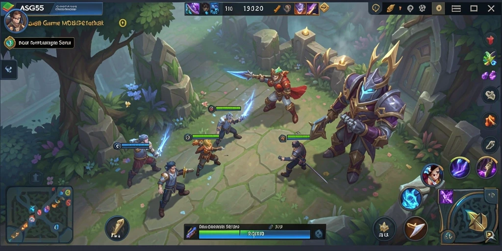 Screenshot ASG55 menampilkan pertarungan seru di arena MOBA.