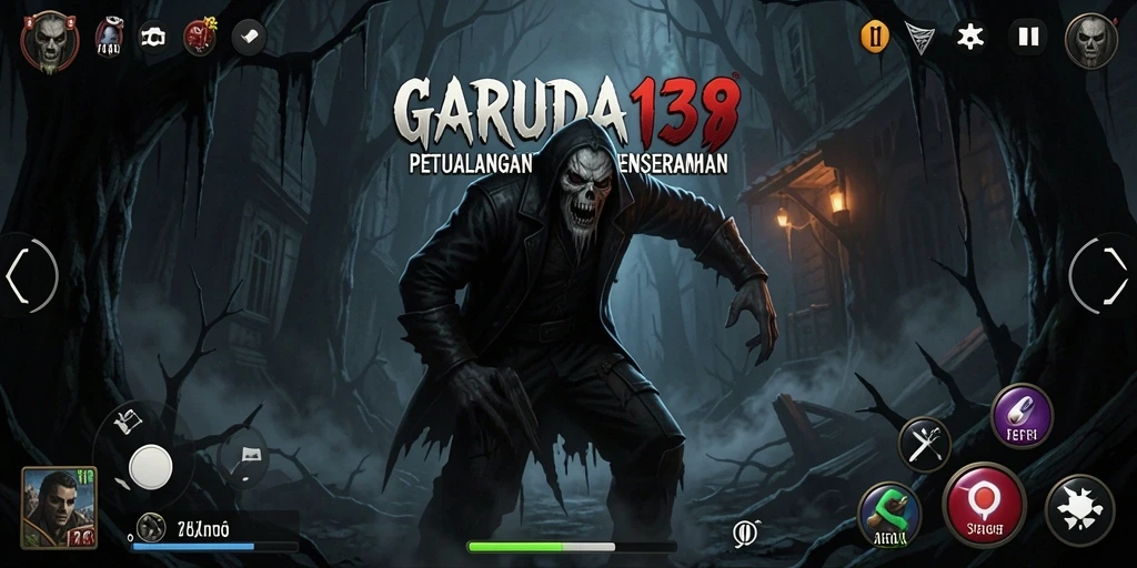 Screenshot Gameplay GARUDA138 yang menampilkan suasana menyeramkan.
