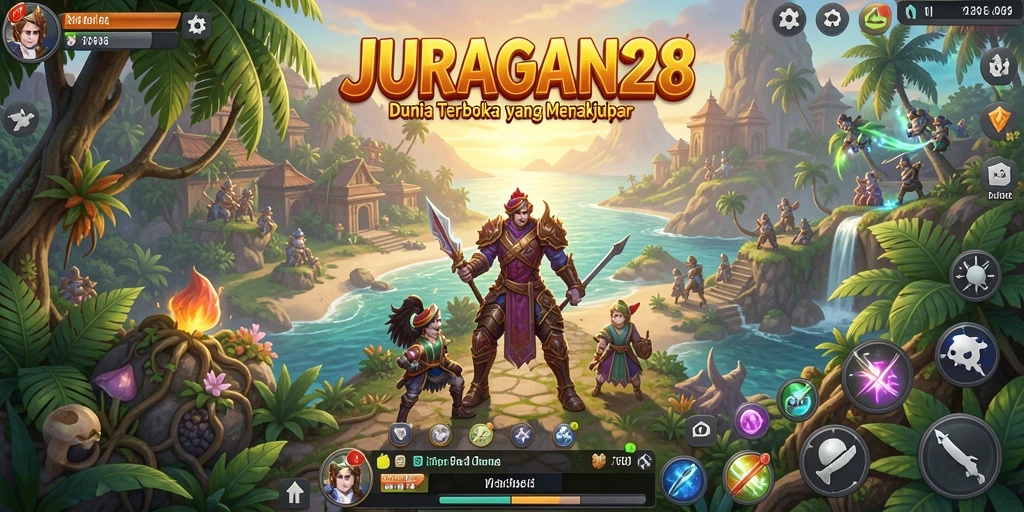 Tampilan menarik dari gameplay JURAGAN28 dalam dunia terbuka.