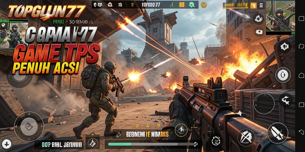 Screenshot gameplay TPS yang menegangkan dan seru di TOPGUN77.