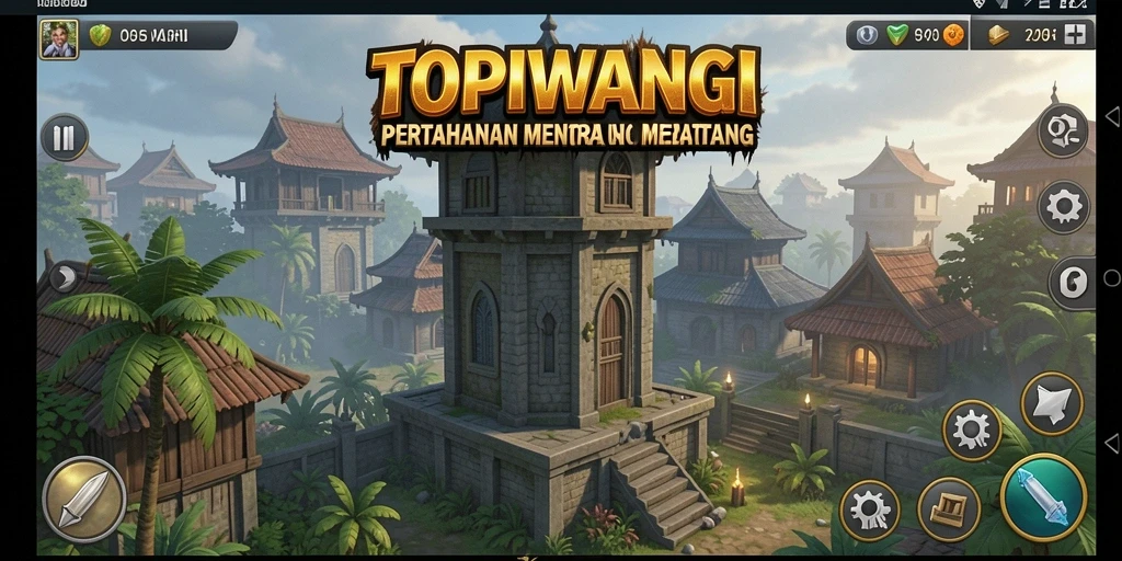 Tampilkan gameplay menara pertahanan yang seru di TOPIWANGI.